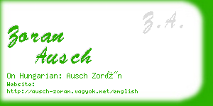 zoran ausch business card